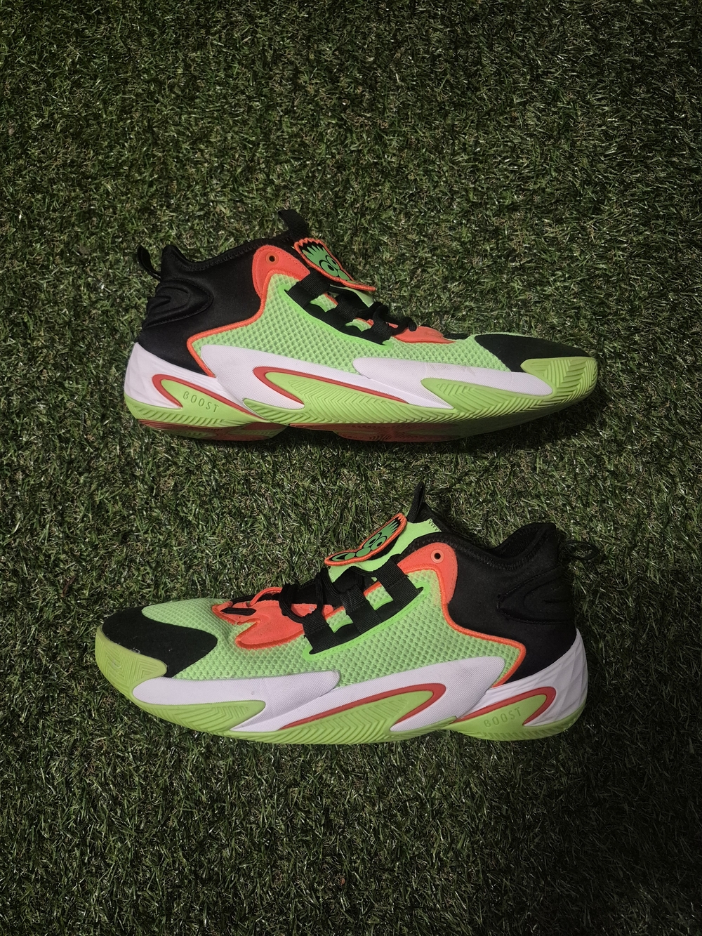 adidas Men's Neon Green and Orange Athletic Shoes
